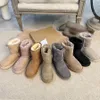 2022Australia Australian Classic Warm Boots Womens Mini Half Snow Boot USA GS 585401 Vinter full päls fluffig päls satin ankel boots booties mode mode