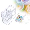 Embrulho de presente 24pcs cubo oco caixa de doces de plástico transparente imite bolsa de cristal