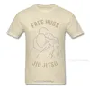 O Casual Men Men Tshirts Jiu Jitsu Hugs 100 Cotton Youth Tirt Funny Gealth Pighter Tshirt Art Art Japan Tees G128137342