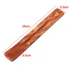 Natural Wooden Incense Stick Holder Fragrance Lamps Ash Catcher Burner Holders Home Decoration Censer Tool Printed Tray