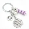 Keychain stal nierdzewna Tassel Brelok Bridmother Prezent Od Wnuk Wnuczka Babcia Wnuk Keychain Biżuteria Prezenty Urodzinowe