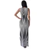 2020 Kvinnor Sommar Vintage Boho Striped Long Maxi Klänningar Kväll Party Wear Beach Dress Strap Sundress Kvinna Kläder JS0074 X0521