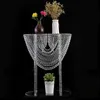 Decoração de festa Casamento Europeu Romântico Flor Cristal Stand Table Western com um guia de estrada de cortina de contas