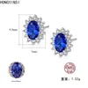 Orecchini HONGYINSI Fashion S925 Sterling Silver Zirconia blu 925 Bling