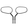 8mm Black Aluminum Alloy Left Right Rear View Side Motorcycle Mirrors For Harley