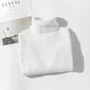 Girls Sweaters Turtleneck Solid Color Knitting Sweater Autumn Children Clothing White Pullover Kids Tops 2t 3 4t 8 12 13 Years 211104