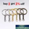 10 pcs/lot Key Ring Key Chain Gold Rhodium Antique Bronze 60mm Long Round Split Keychain Keyrings Jewelry Making Bulk Wholesale