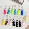 100pcs 14 Style Push Bubble zabawka Prosta Dimple Key Pierścień Fidget Pop