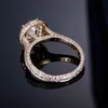 CVD HPHT LAB DIAMANT HALO RING 3CT 14K GOUD Sieraden Contament Bruiloft MS-305