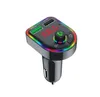 F6 Dual USB Car Charger Wireless Auto Bt 50 FM Sändar Hands Adapter Atmosphere Light Lamp O Recieiver Mp3 Player Wit6482733