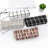 Canvas Geometrisk Pencil Bag Skola Enkel Striped Grid Solid Färg Söt Kawaii Pen Case Office Office Studenter levererar RRA10402