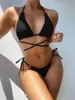 Sexy mode badpak, zwem bikini badmode, zwemmen strandkleding twee-stukken speciale geplooide stof en effen kleur zomer badpakken bikinis beachwear voor meisjes