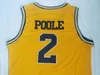 2021 Michigan Wolverines College basketbalshirts 2 Jodan Poole 5 Jalen Rose 4 Chris Webber 25 Juwan Howard Vintage geel Stitc9021473