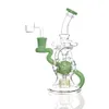 Narghilè da 8 pollici slyme Fab FTK Recyclers piattaforme petrolifere tubi dell'acqua con colore slyme Tre semi della vita Perc 14,5 mm giunto femmina