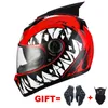 Motorfiets Helmen Motor Fietsen Racing Volledige Gezicht Motorhelm Dual Lens Dot Goedgekeurde Dubbel Visors