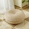 Ankomst Natural Straw Round Ottoman Tatami Kudde Stol Straw Cushion Floor Cushion Yoga Meditation Hem Runda Doormat 210716