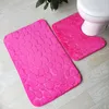 Zeegle 3D Stone Memory Foam 2-teiliges Badematten-Set, rutschfeste Fußmatten, Badezimmer-Toilettenvorleger, saugfähige Badezimmermatratzen, 2-teilig SH190919