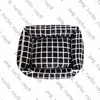 Svart Vit Plaid Kennels Dog Bed Brev Logo Pet Kennel Pennor Stora Små Dogs Bäddar Tillbehör