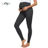 Maternity Women's Full Length French Terry Secret Fit Belly Leggings Elastic Stretch Soft Sports Pants Yoga 210721