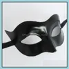 Festliche Partyzubehör Hausgartenmens Kostüm Venetian Masquerade Masken Plastik halb Gesichtsmaske Schwarz Weiß Gold Sier Drop D.