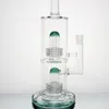 3 Color 12 Inches Glass Bong Straight Tube Hookahs with Double Tyre Percolator