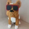 Boyu 7058 Мультфильм Очки Eyeglasses Бульдог Пятнистая собака Животное Pet 3D DIY Мини Алмазные Блоки Кирпичи Здание Игрушка для детей Нет коробки Q0723