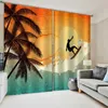 Sea Beach Series Printing Curtain Living Room Bedroom Blackout Curtain Wholesale Window Curtains Scenery Curtains Drapes 210913