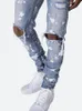 Europe and America High Quality Men's Jeans Designer Ripped Pant Paint Men Pants Hip-Hop Jean