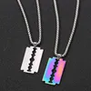 Pendant Necklaces 2021 Fashion Trend Street Hip Hop Rock Jewelry Men And Women Flame Quenching Blade Necklace Wholesale