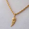 Mens Rope Chain Accsori Stainls Steel Gold Pepper Chilli Angel Wing Pendant Necklace
