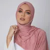 HIJABS Écharpe Heavy Quality Hearfs Head Taille Tête Musulman Head Wraps Couleur Solide Mufflers Turbans