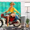 Eco-friendly Custom Unique pin up girl Modern Shower Curtain bathroom Waterproof for yourself H0220-54 210915