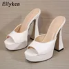 Eilyken Mode Nouveau Design Plateforme Pantoufles Femmes Gladiator Sandales Spike Talons Hauts 2022 Été Peep Toe Pompes Chaussures De Fête Y220211