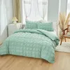 Sängkläder Ställ in Home Textiles Plaid Seersucker Set, Double Nordic Bed Cover 150, Duvet Set 200x200 för hem, solid färg