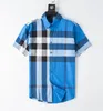 2021 Luxurys Desingers herrklänningskjortor klänning Business Casual Shirt Sleeve Stripe Slim Masculine Social Fashion Plaid M-3XL#02 756 102