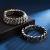 Link, Chain 17/20mm Vintage Texture Bracelet Massive Heavy Stainless Steel Mens Bracelets Metal Bangles Jewelry For Men