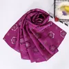 Kvinnor Lace Pärlor Hijab Blomster Scarf Shawls Muslim Lätta halsdukar Pärlor Polyester Wraps Fashion Headband Scarves 180 * 70cm