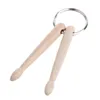 Keychains Mini Tambour Sticks Keychain Bois Drumpsticks Key Ring Chain Chaine Keyfob Percussion Cadeau