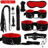 NXYSm bondage 11PCS Set Jouets Sexuels En Cuir Pour Jeu Adulte Kits BDSM Érotiques Bondage Menottes Whip Gag SM Bdsm Pinces À Mamelon 1126