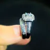 Eheringe Wunderschöner Ring Set für Frauen veröffentlichen zwei Tonhäuten, die weibliche Verlobungs Mode Schmuck Ganz R709202s veröffentlichen