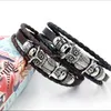 Bird Owl Antigo charme de prata pulseiras tecem pulseiras multicamadas pulseiras de couro pulseiras pulseira de punho de punho de moda jóias de moda marrom preto marrom e arenoso