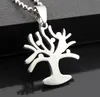 Fashion men and women stainless steel Lucky Tree Pendant titanium Jewelry Free choice bead Necklace Leather rope Cross chain