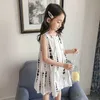 Sommarflickor "Klänning European American Style Casual Fashion Personality Design Polka Dot Vest Dress Baby Barn Barnkläder Q0716