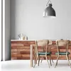 Waterproof Wood Vinyl Wallpaper Roll Self-adhesive Bedroom Kitchen Cabinet Furniture Decor Wall Sticker PVC Wood Grain Film 211124