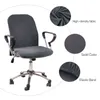 Office Chair Cover Spandex Plaid Computer Seat Protector Para Sillas Stretch Case 2 Pieces Set Removable and Washable 211207