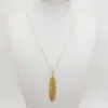 Мода перья ожерелья для женщин длинный свитер цепь ювелирных изделий подарки листьев подвески Chocker ожерелье Bijoux G1206