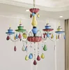 Lâmpadas pendentes de lustre de cristal colorido