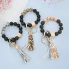 Keychains Wood Bead Armband Keychain Pendant Key Ring With Tassel For Women Accessories Multicolor 2022 Trend Gift Miri22