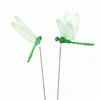 50pcs/lot 8CM Artificial Dragonfly Garden Decoration Outdoor 3D Simulation Dragonfly Stakes Yard Plant Lawn Decor Stick WLY BH4695