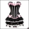 Bustiers & Corsets Womens Underwear Apparel Sexy Gothic Burlesque Corset And Skirt Set Plus Size Halloween Costumes Victorian Dresses Party